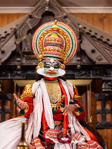 Kathakali dance performance in South India, cultural attraction included in Kanyakumari tour packages, best travels and holiday trips